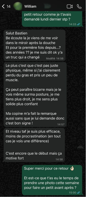Message WhatsApp de William
